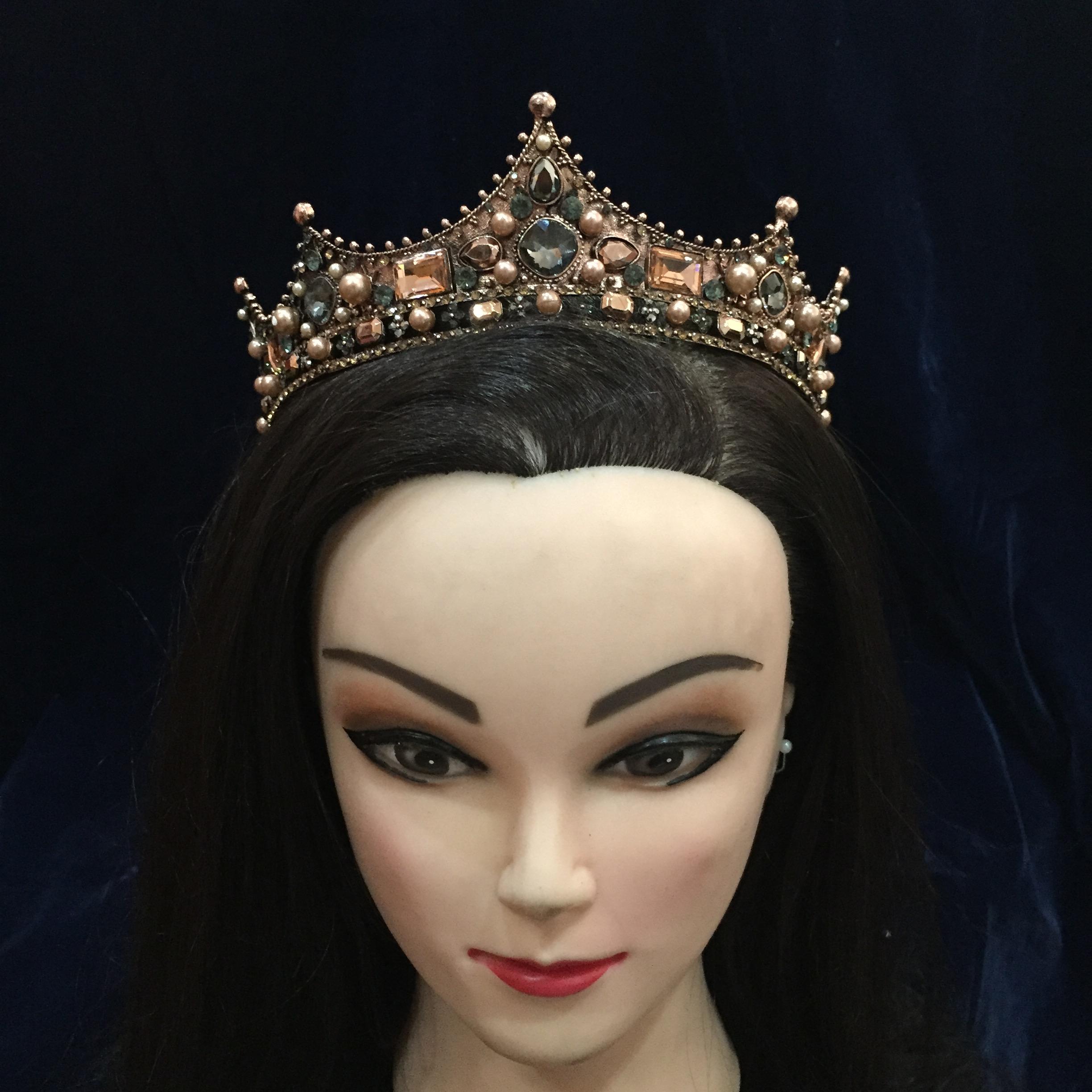 (พร้อมส่ง) มงกุฏผู้ชาย 035 สีน้ำตาลวินเทจ มงกุฎผู้ชาย มงกุฎเจ้าชาย งานสวย ปราณีต QCเพชรทุกเม็ด