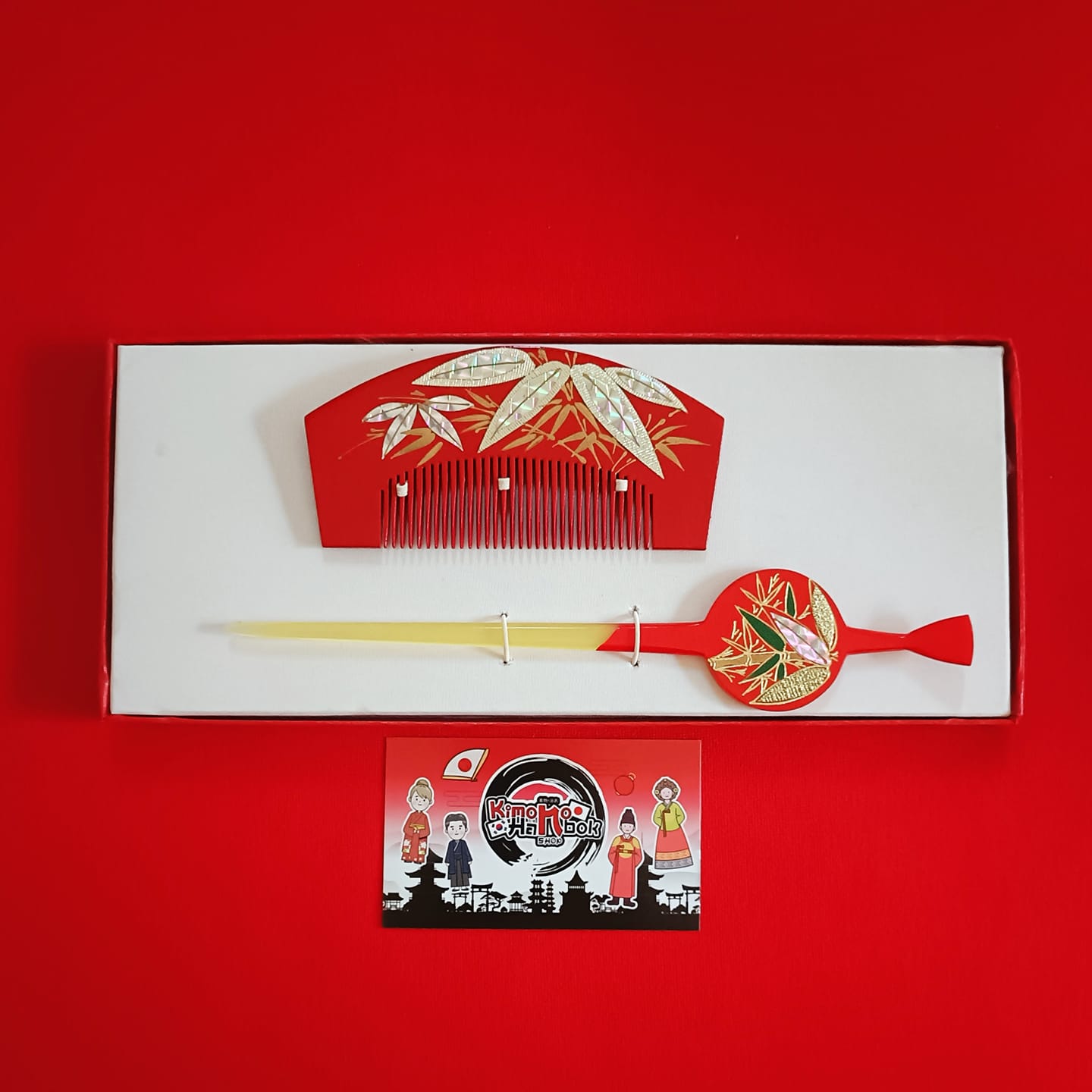 ชุดปิ่นไม้ผสมเมลามีลสีแดง คู่PINW2007