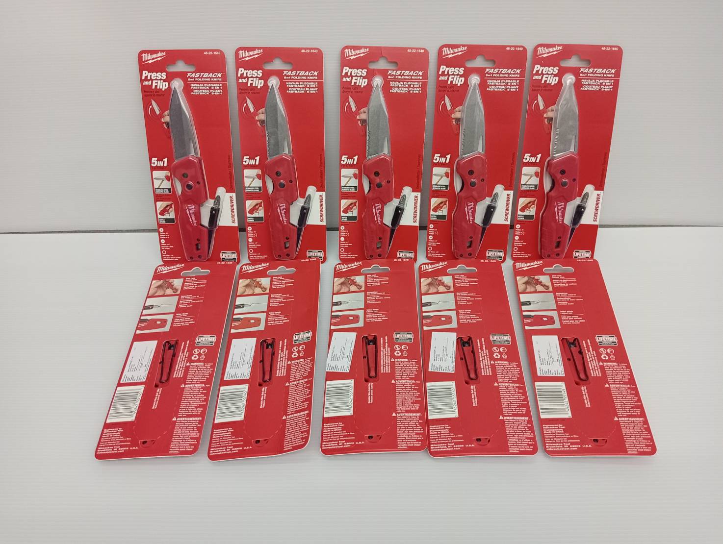 มีดพับอเนกประสงค์Fastback 5 in 1 Folding Utility Knife 48-22-1540 MILWAUKEE