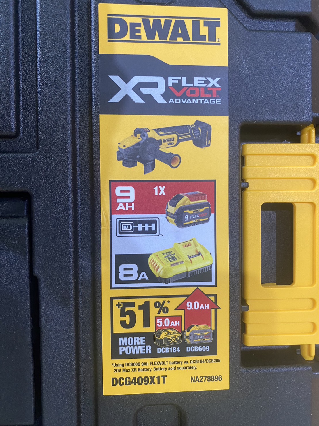 หินเจียรไร้สาย20V DCG409X1T DEWALT