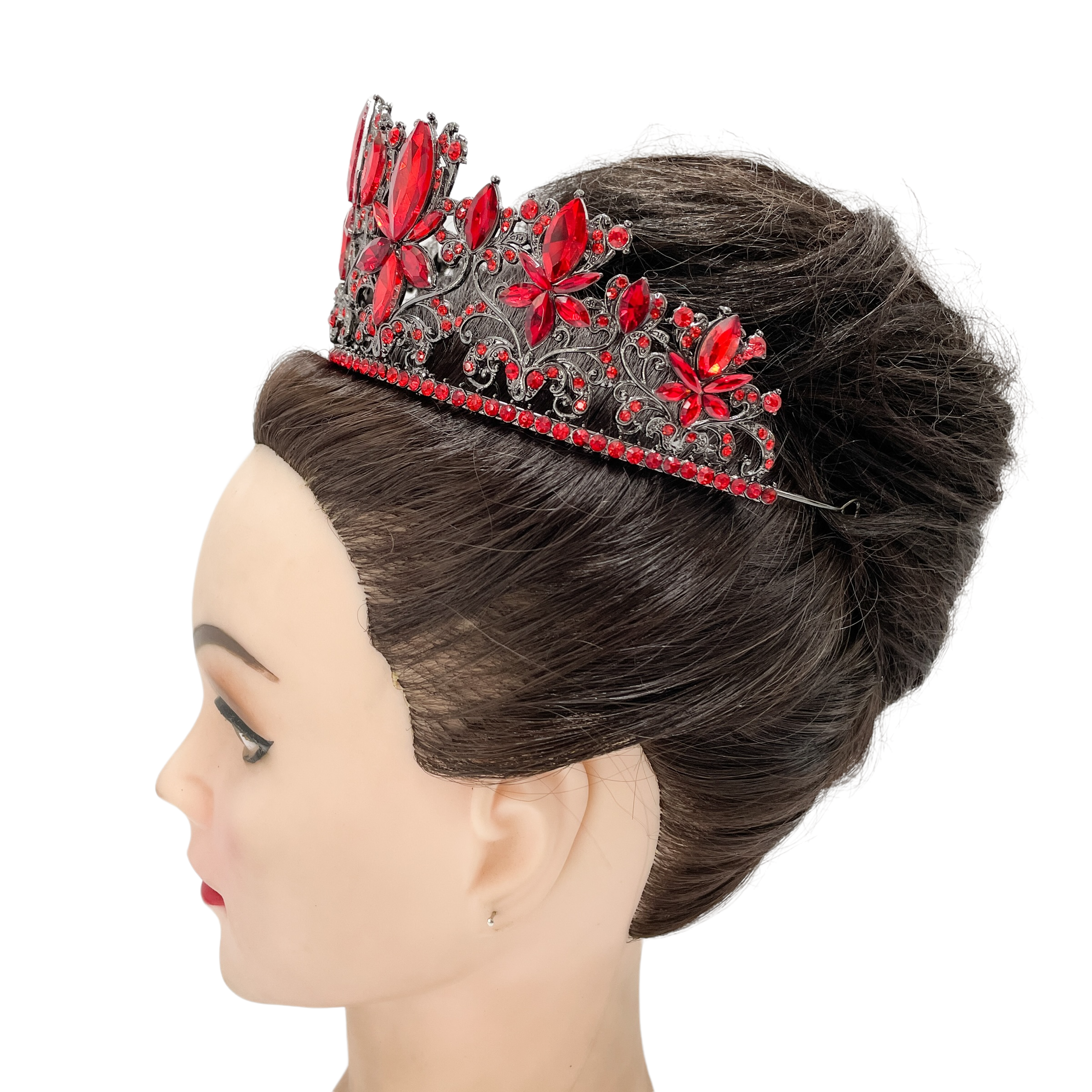 (พร้อมส่ง) เทียร่า 353 สีแดง งานสวย ปราณีต QCเพชรทุกเม็ด สินค้าพร้อมส่งจากไทย