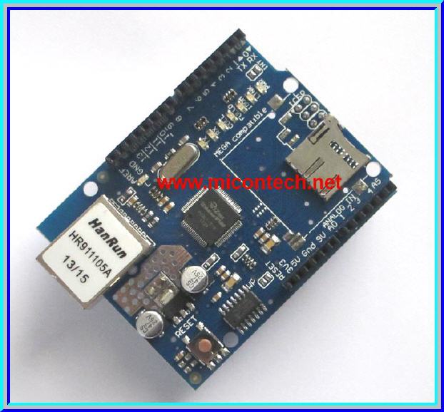 1x แผงวงจรชีลด์อีเทอเน็ต W5100 Ethernet Shield Module For Arduino
