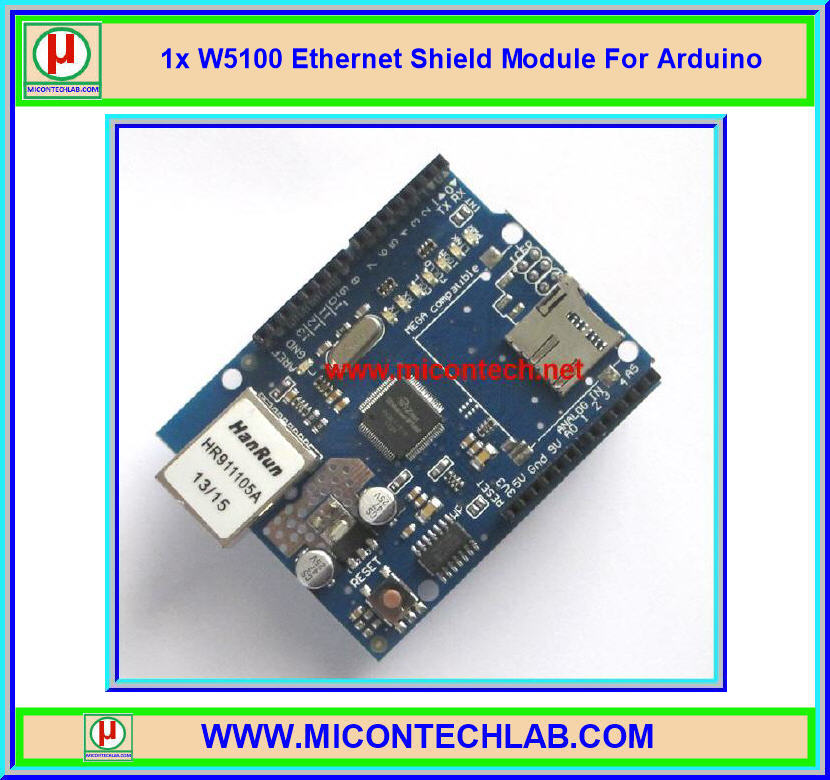 1x แผงวงจรชีลด์อีเทอเน็ต W5100 Ethernet Shield Module For Arduino