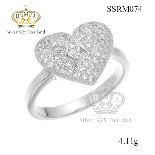 แหวนเงินแท้925เพรชประดับเพรชแท้สวิส เกรดดี น้ำใส