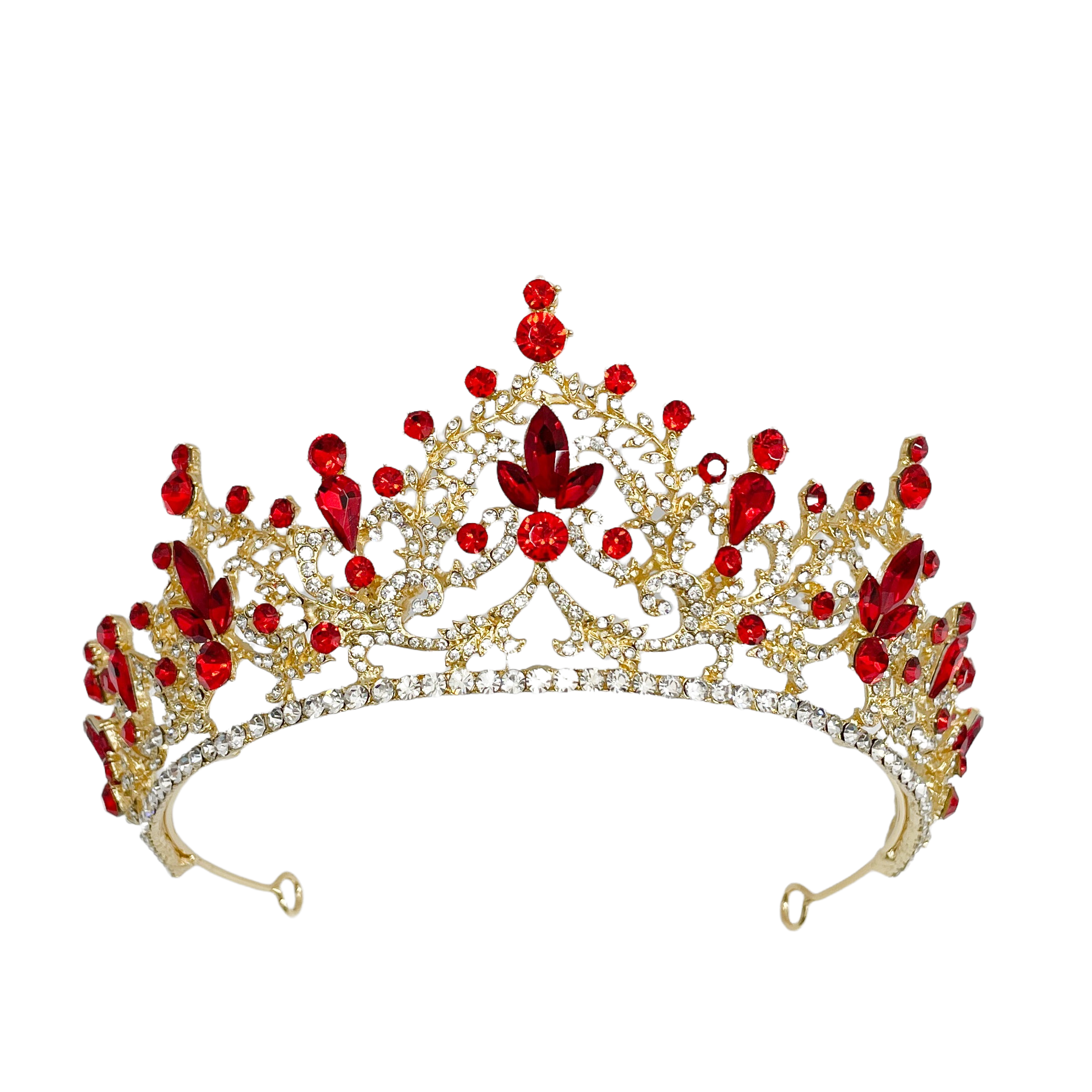 (พร้อมส่ง) เทียร่า 348 สีแดง งานสวย ปราณีต QCเพชรทุกเม็ด สินค้าพร้อมส่งจากไทย