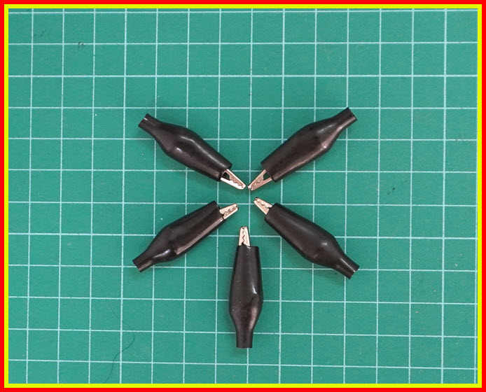 5x ปากคีบสีดำ ยาว 3.6 มม. Crocodile Clips