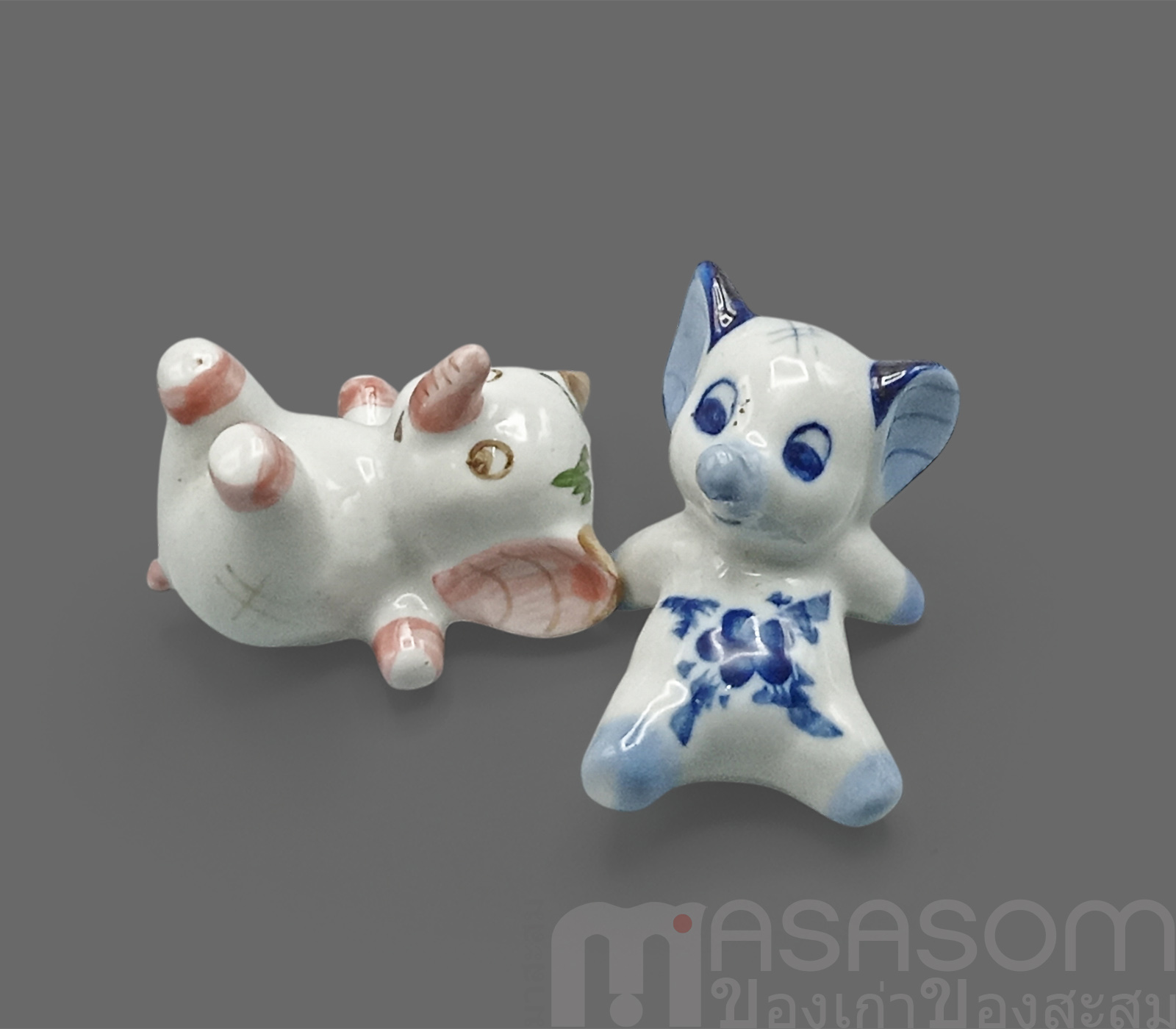 ช้างน้อยนั่งนอนเซรามิค