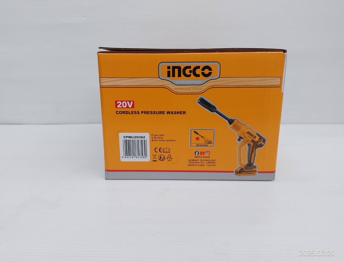 INGCO ปืนอัดฉีดแรงดันสูงไร้สาย 20V CPWLI20362