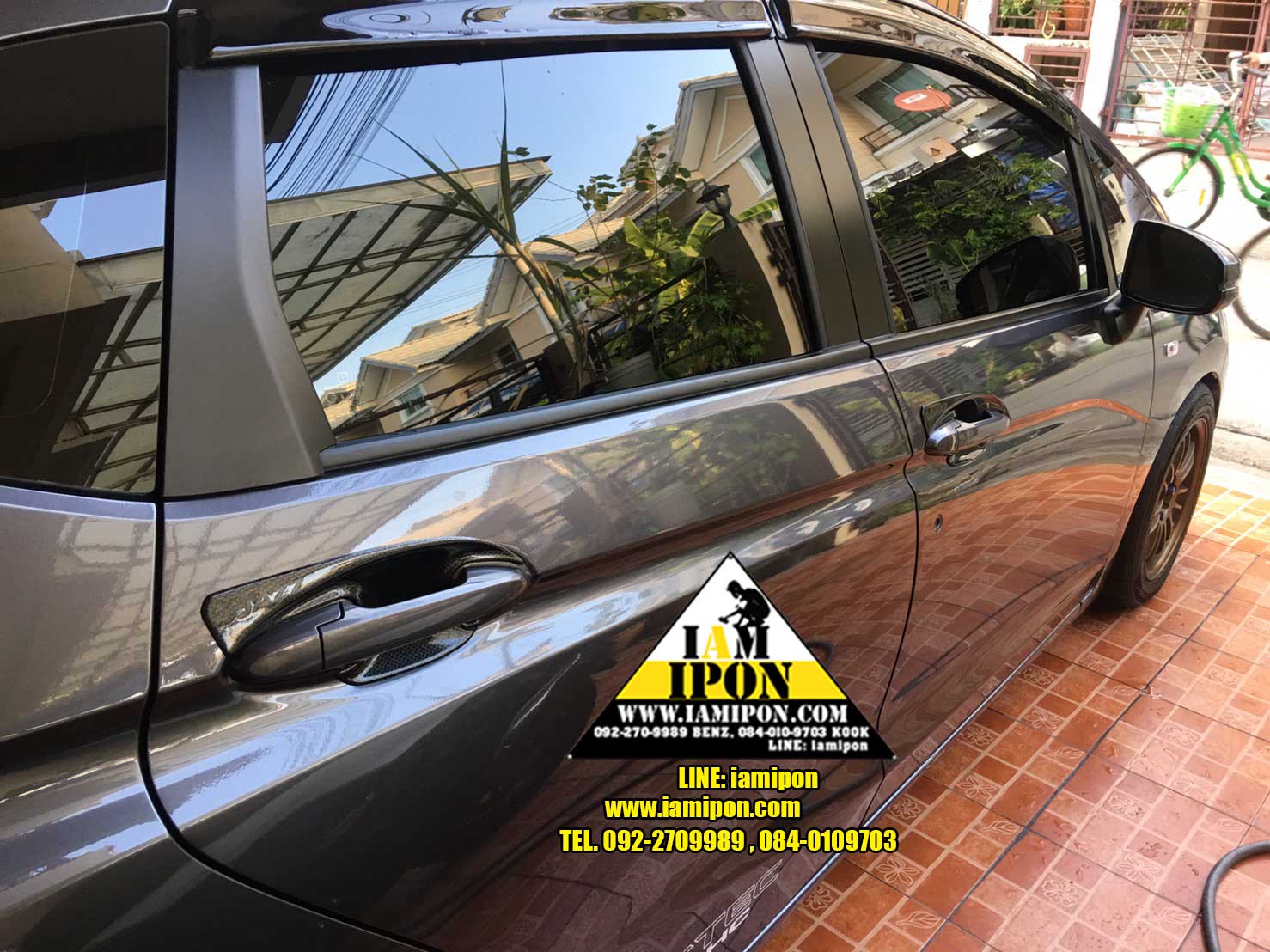 DOOR HANDLE JAZZ GK14 -15 CARBON เบ้ารองมือเปิดคาร์บอนแจ๊ส จีเค ปี14 - 15