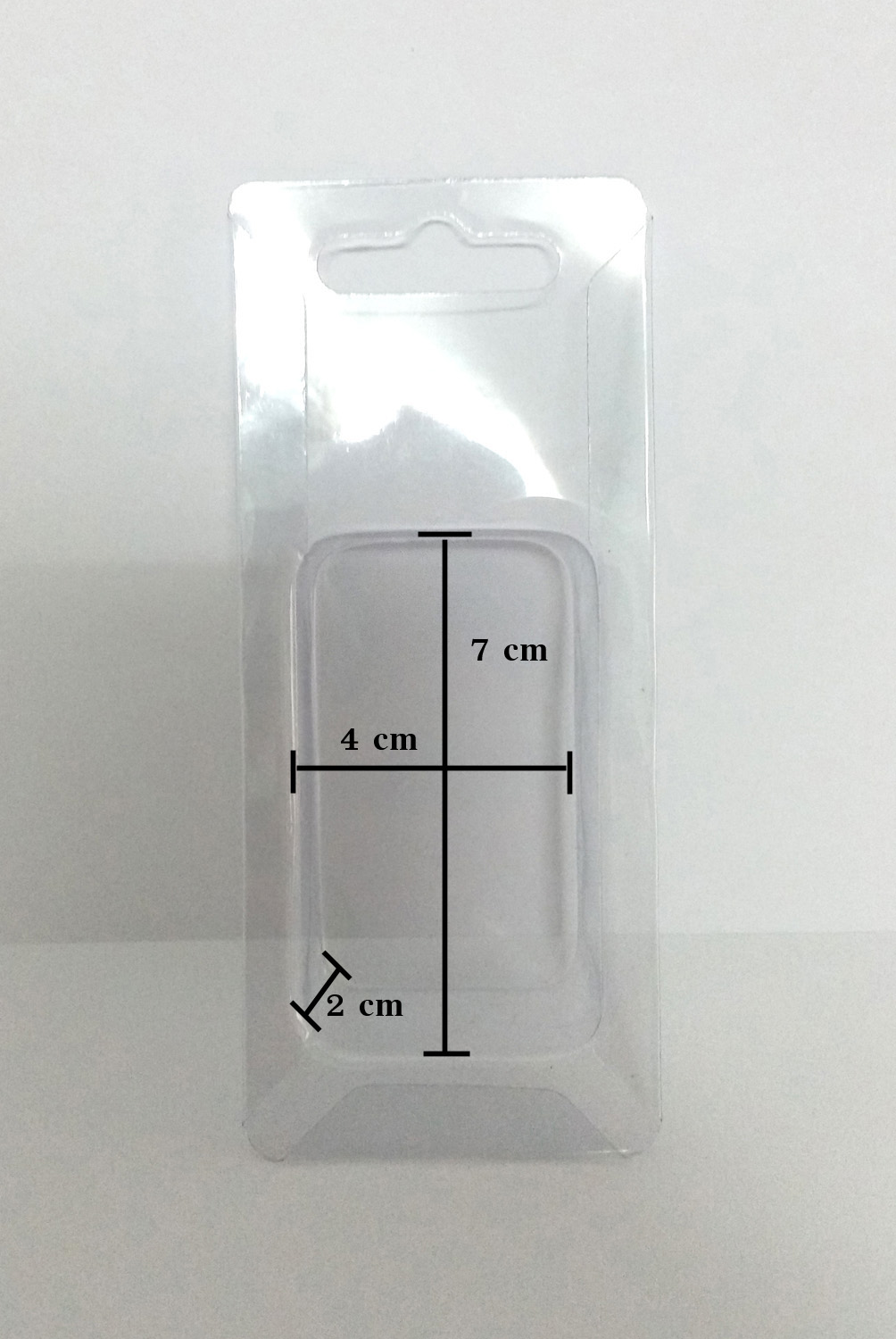 กล่องแวคคั่ม ขนาดใส่สินค้า 4 x 7 x 2 cm