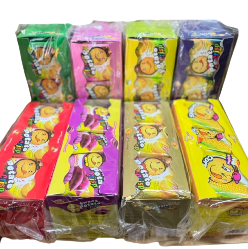 รสเกลือหิมาลัย (1 กล่อง 30 ซอง) ขนมแคร็กเกอร์มันฝรั่งบางกรอบ ปังยิ้มแลบลิ้น Win2 Potato Crackers Crisp อบใหม่จากมันฝรั่งแท้ รับรองฮาลาล เป็นมิตรกับมังสวิรัต