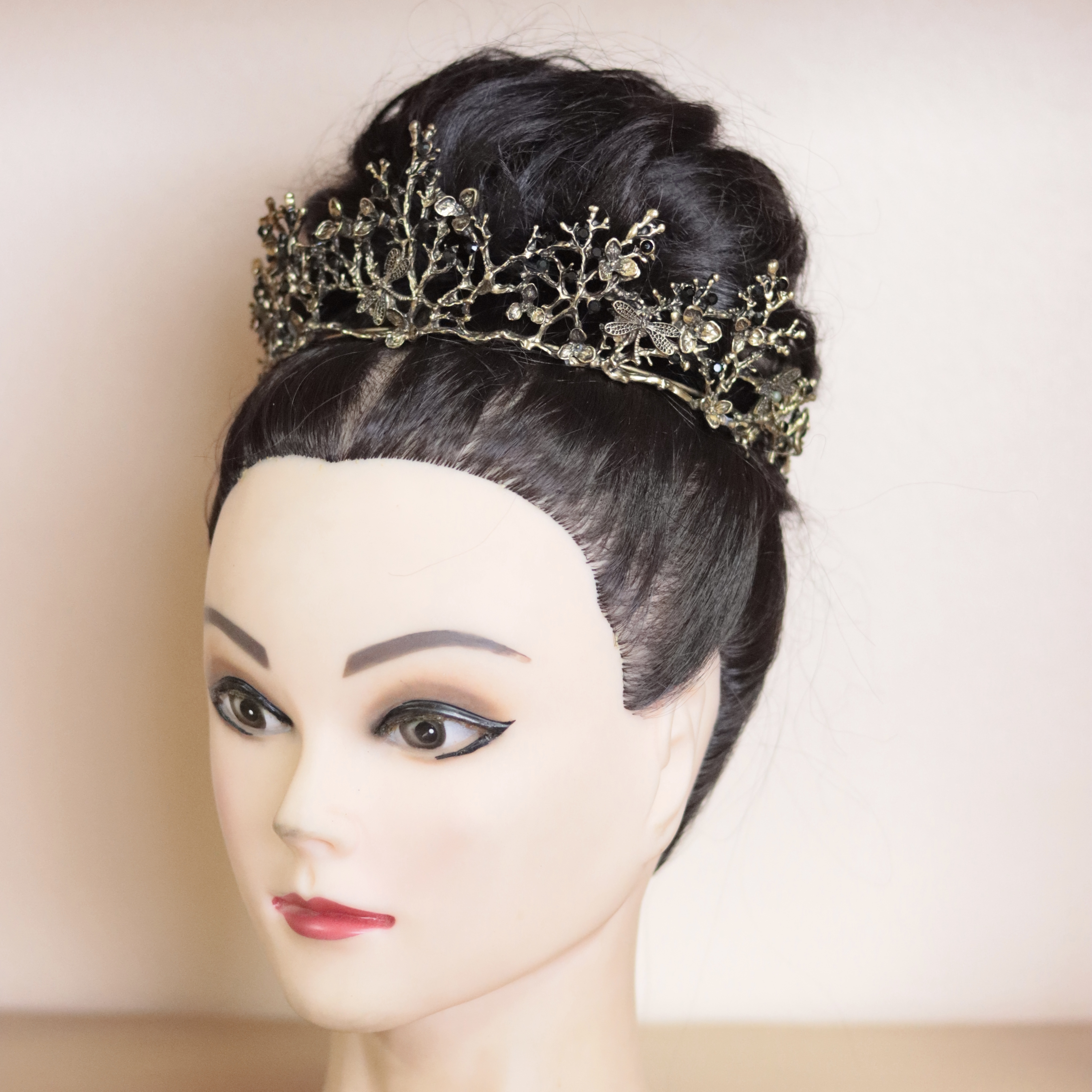 (พร้อมส่ง) มงกุฎสีดำ 307งานสวย ปราณีต QCเพชรทุกเม็ด สินค้าพร้อมส่งจากไทย