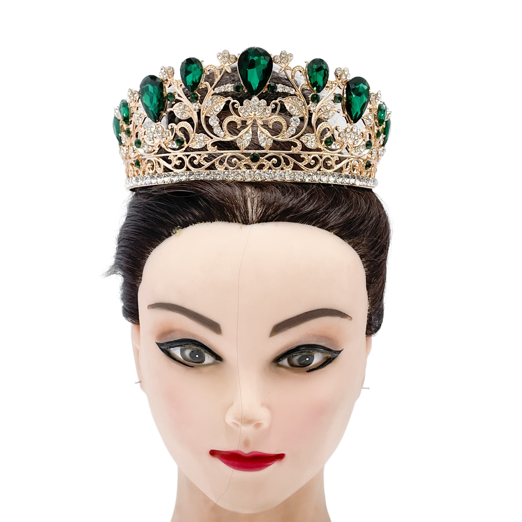 (พร้อมส่ง) เทียร่า 351 สีเขียว งานสวย ปราณีต QCเพชรทุกเม็ด สินค้าพร้อมส่งจากไทย