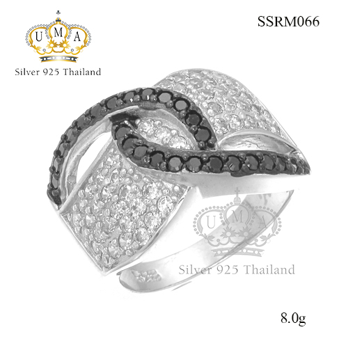 แหวนเงินแท้925เพรชประดับเพรชแท้สวิส เกรดดี น้ำใส