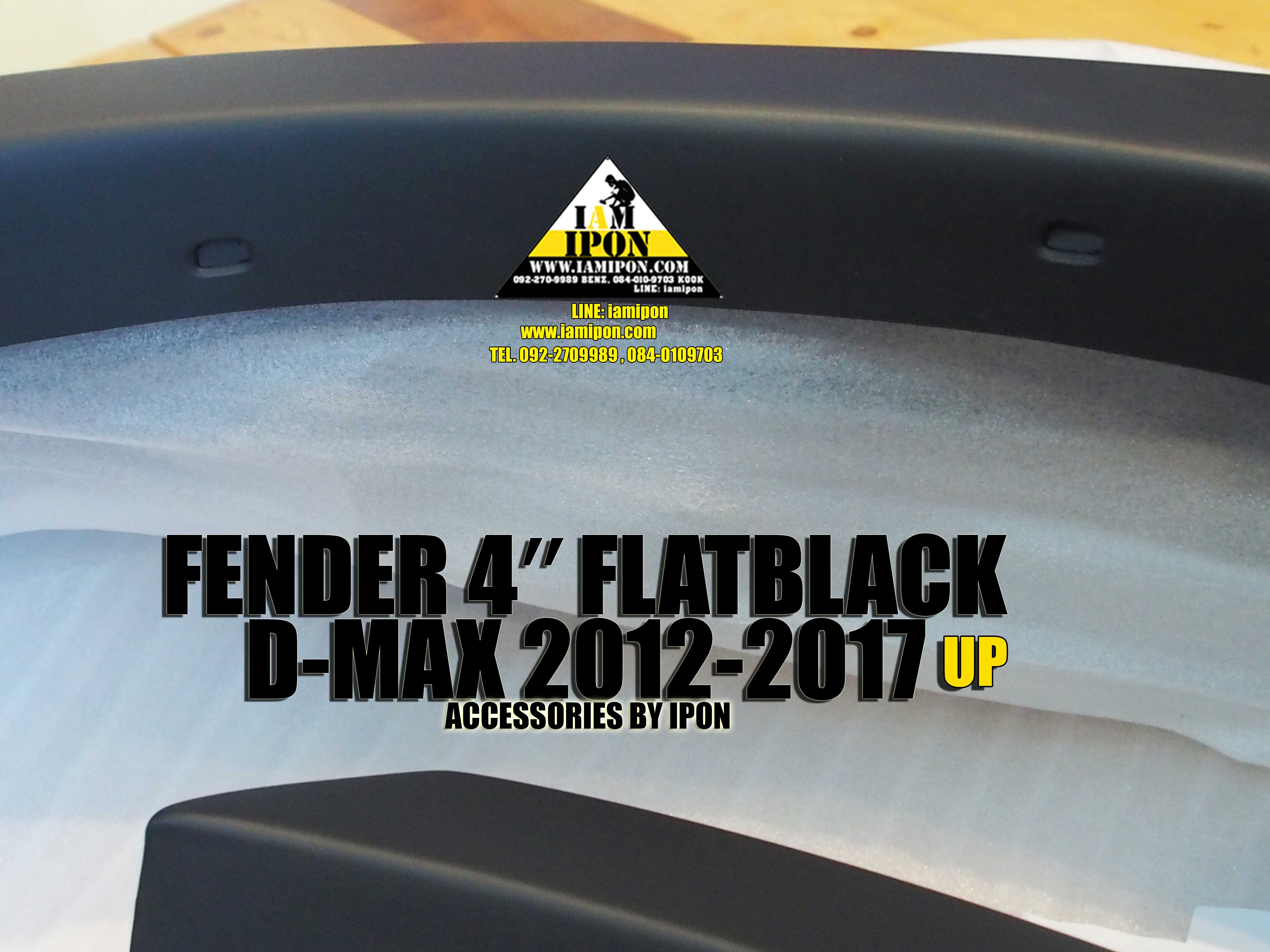 FENDER 4’’ D-MAX 2012-2017 UP FLATBLACK โปร่งล้อดำด้าน 4 นิ้ว ดีแม็ก 2012-2017