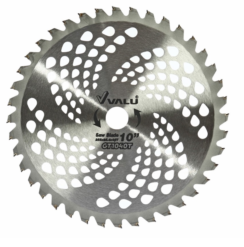 VALU ใบเลื่อยตัดหญ้า ขนาด 255 มม. (10 นิ้ว) เส้นผ่านศูนย์กลางรู 25.4 มม. 40 ฟัน เล็บธรรมดา (แวลู)