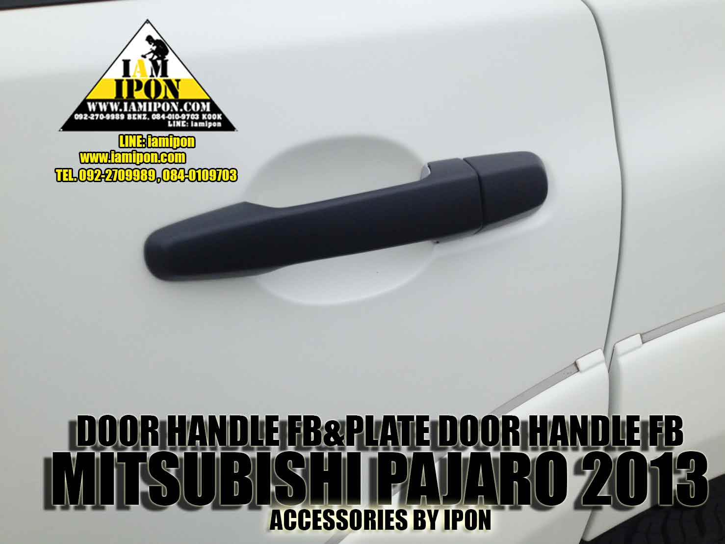 DOOR HANDLE MITSUBISHI PAJEROSPORT 2009-2012 FLATBLACK ครอบมือจับดำด้านมิสซูบิชิ ปาเจโร่สปอร์ต 2009-2012