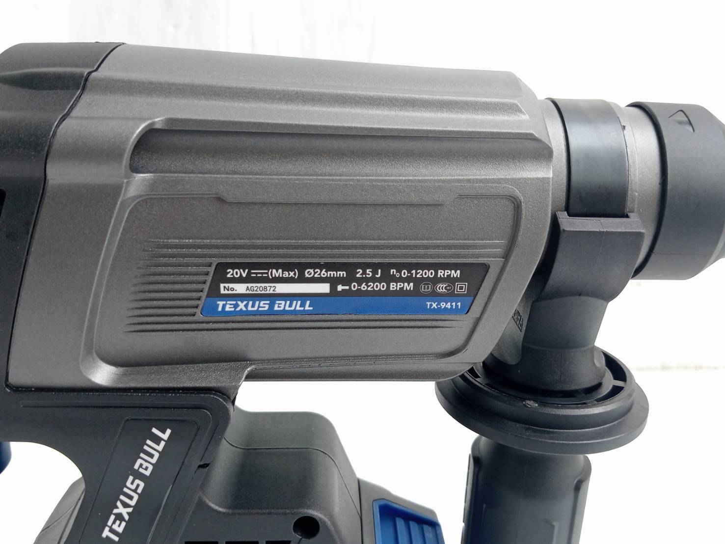 TEXUS BULL รุ่น TX-8222 ชุดสว่านโรตารี่และเจียรมือไร้สาย20V.พร้อมแบตเตอรี่ x6.0Ah 2 ก้อน