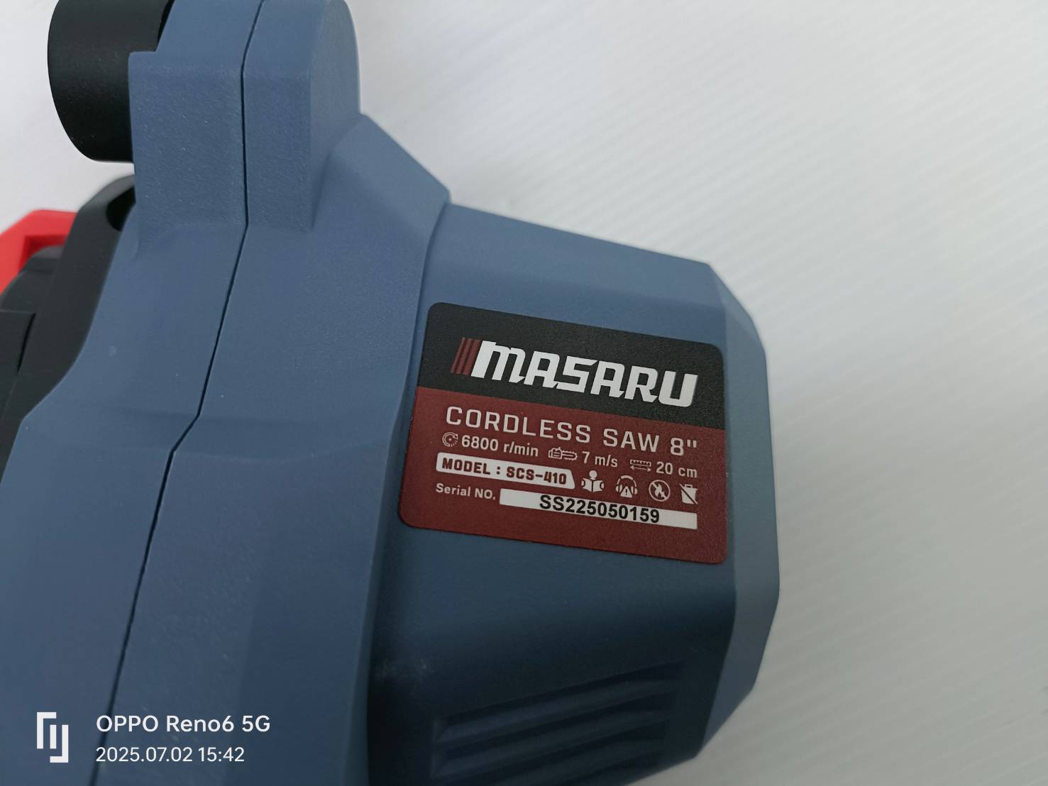 MASARU เลื่อยไฟฟ้าไร้สาย 8 นิ้ว 20V รุ่น SCS-410 เลื่อยตัดไม้ ใช้งานสวน เลื่อยโซ่ไร้สาย มอเตอร์ Brushless