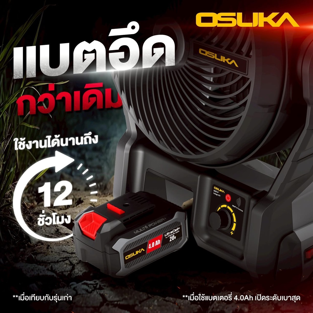 พัดลมไร้สาย 9" OCF763-N (ตัวเปล่า) OSUKA พ่นละอองน้ำ