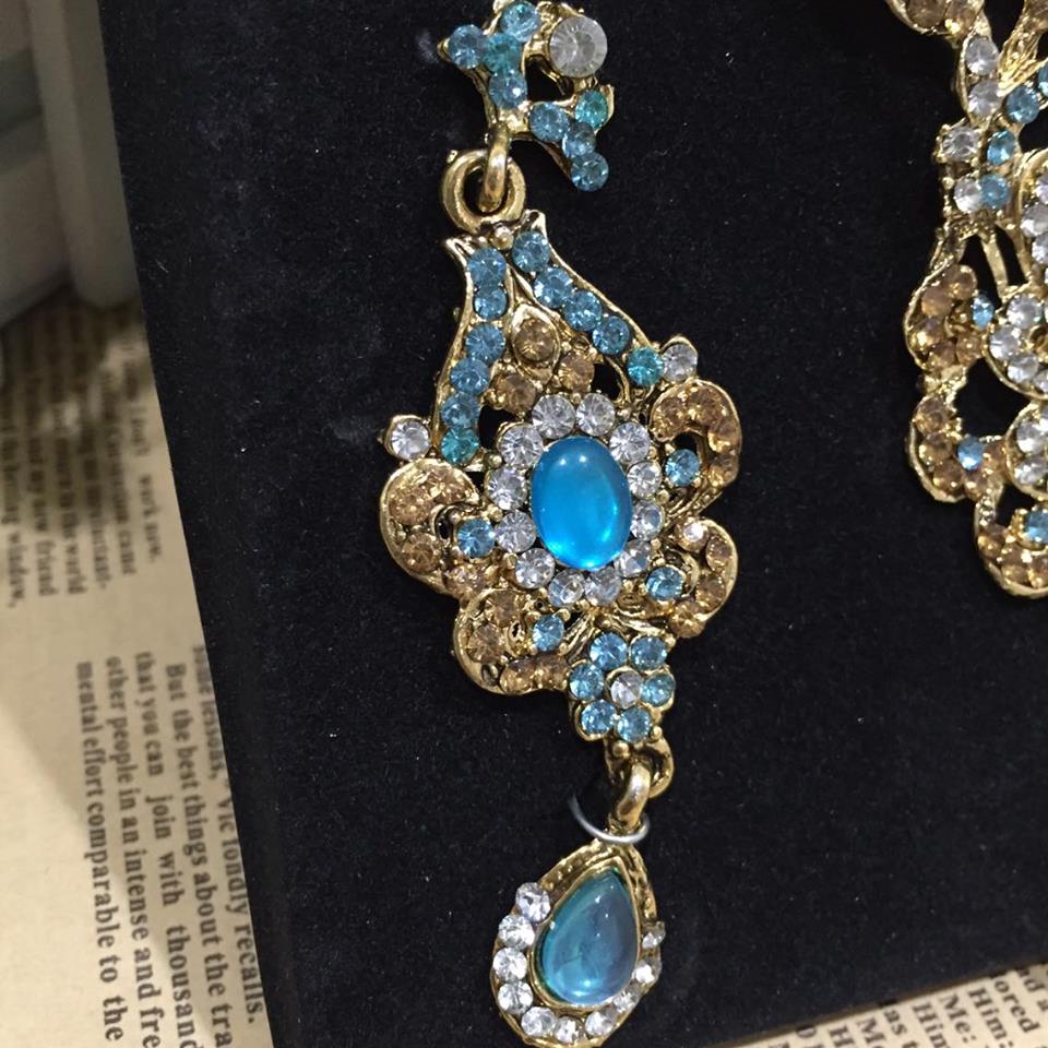 (พร้อมส่ง) เครื่องประดับอินเดีย 004 สีฟ้า