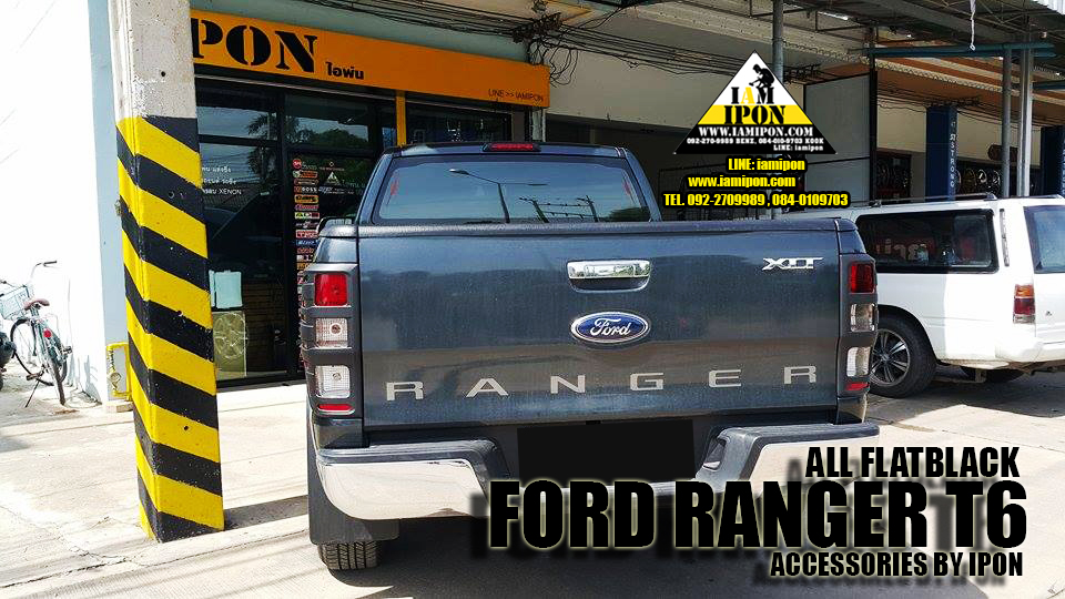 TRAIL LAMP COVER FORD RANGER T6- MC 2012-2015 FLATBLACK ครอบไฟท้ายดำด้านฟอร์ดเรนเจอร์ T6-MC 2012-2015