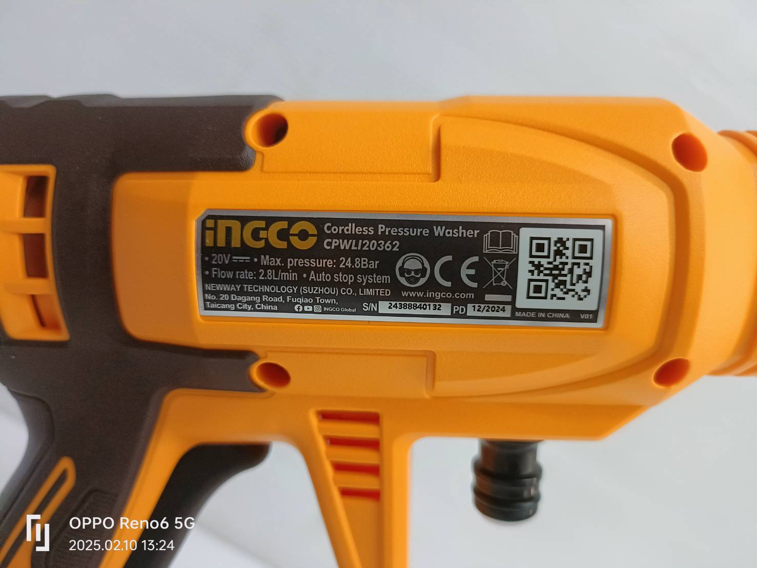 INGCO ปืนอัดฉีดแรงดันสูงไร้สาย 20V CPWLI20362