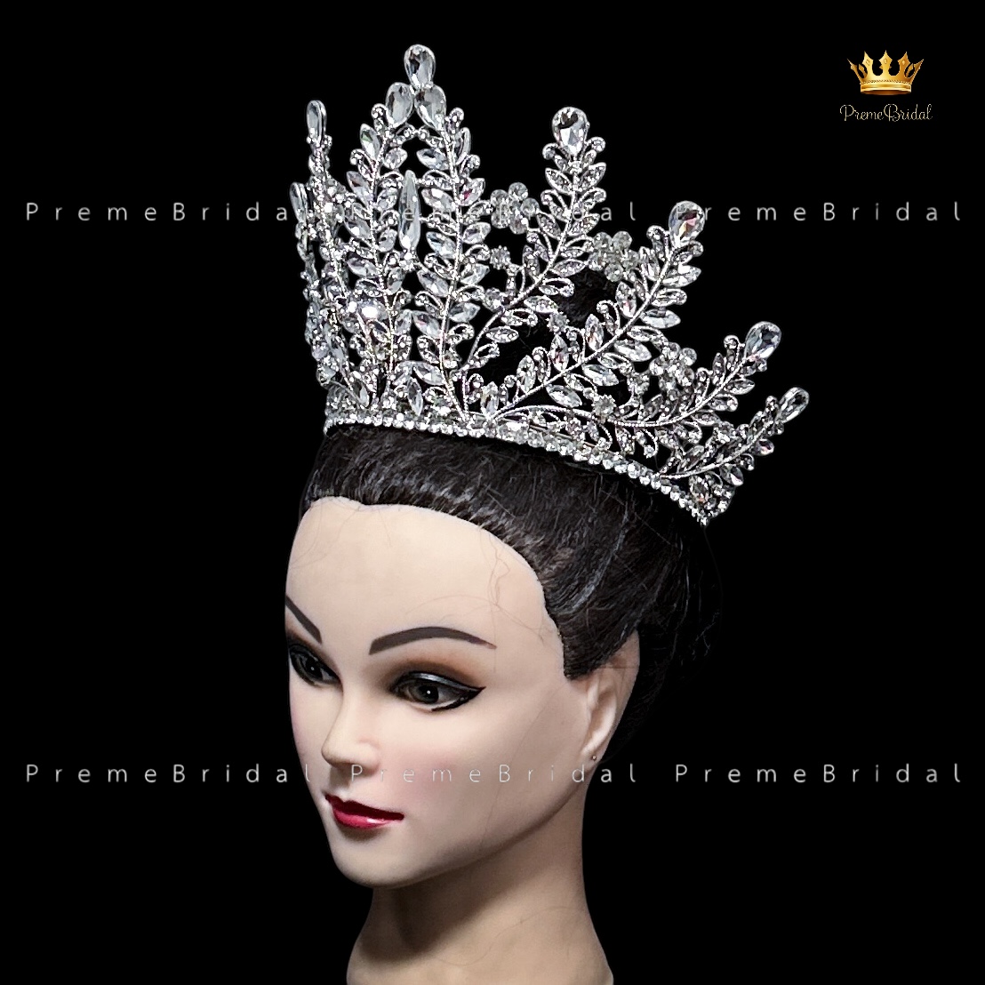 (พร้อมส่งจากไทย) มงกุฏ 132 สีเงิน ขนาดใหญ่ไซส์นางงาม งานสวย รุ่นฐานกลม ส่งด่วน ส่งจาก จ.อุบลราชธานี
