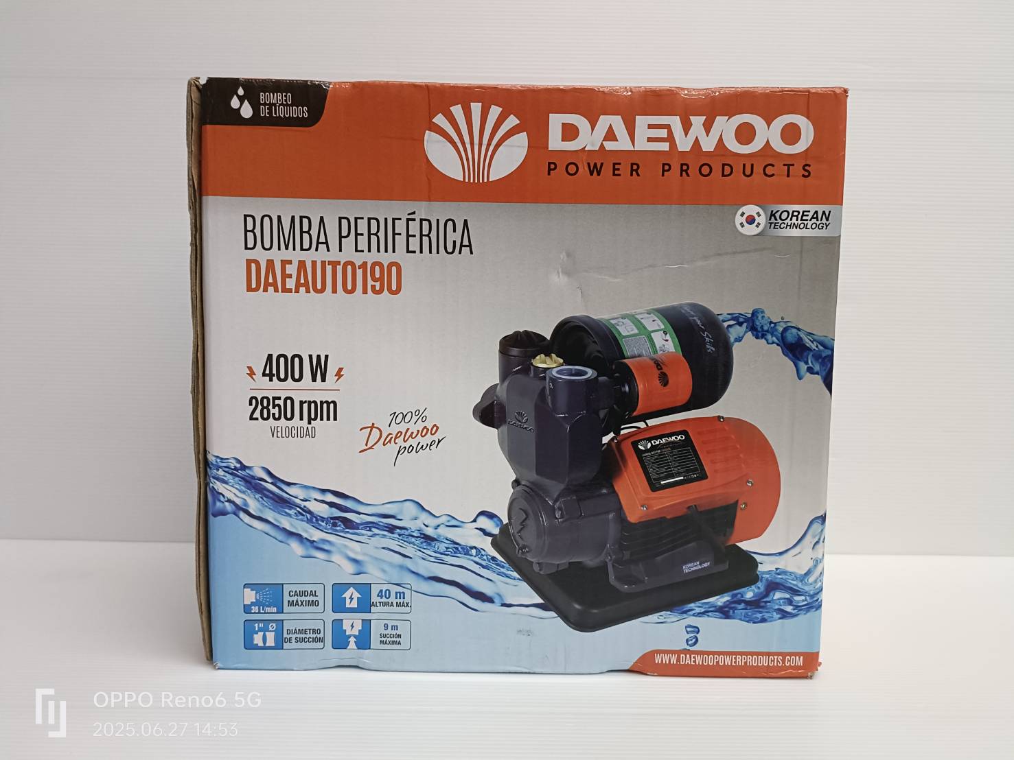 ปั๊มน้ำออโต 400W DAEAUTO190 DAEWOO