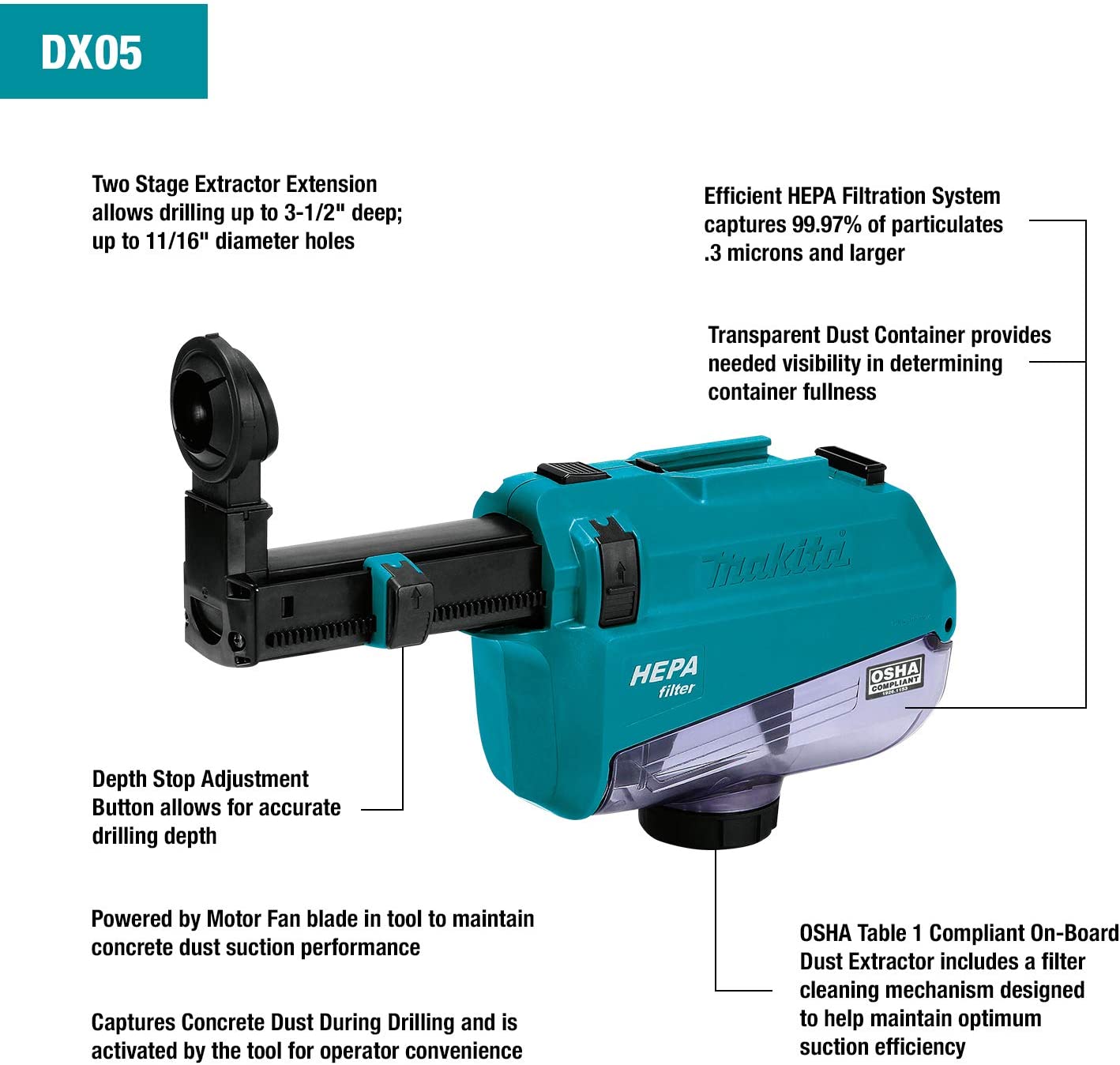 ชุดดูดฝุ่น DX05 สำหรับDHR182Z MAKITA