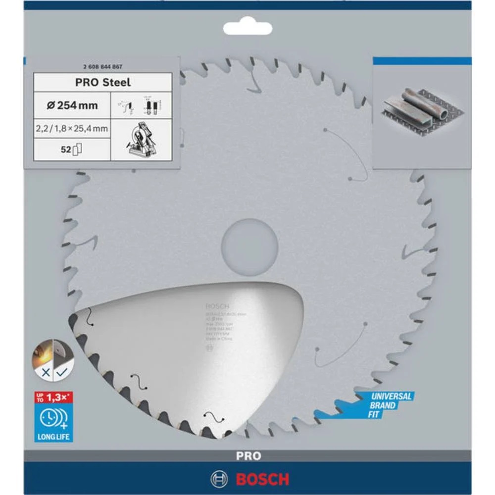 ใบเลื่อยวงเดือนตัดเหล็ก Pro Steel 10"x52T BOSCH 2608844867