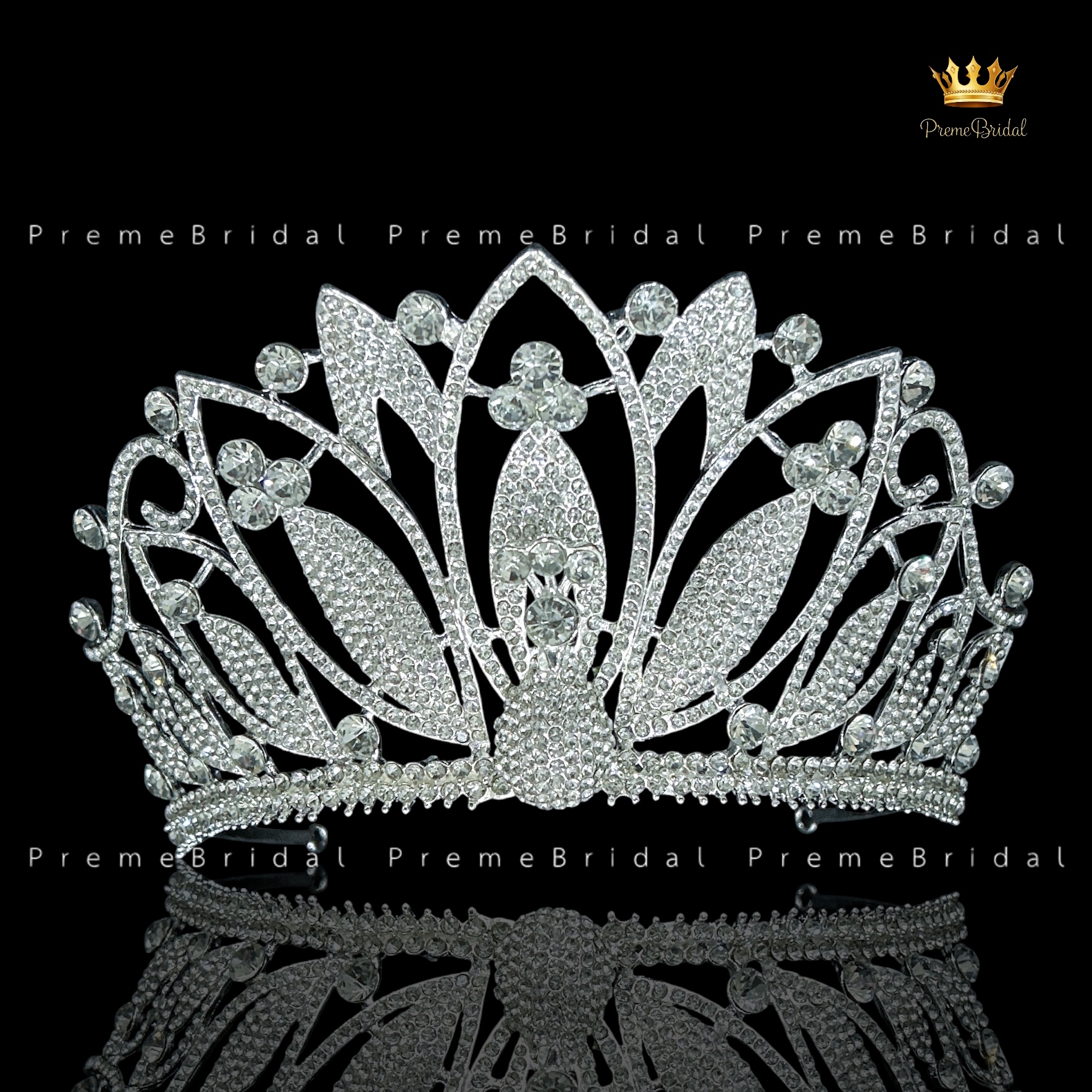 (พร้อมส่ง) เทียร่า 447 มงกุฎครึ่งหัว ไซส์นางงาม ขนาดใหญ่ สวย ปราณีต QCเพชรทุกเม็ด สินค้าพร้อมส่งจากไทย