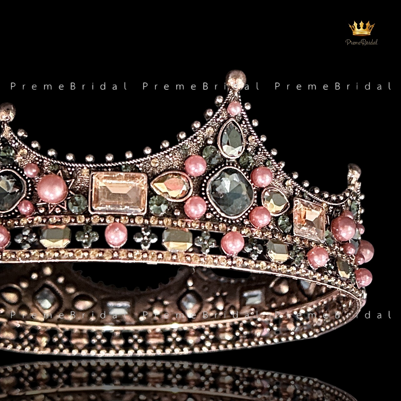 (พร้อมส่ง) มงกุฏผู้ชาย 035 สีวินเทจ ไข่มุกม่วง มงกุฎผู้ชาย มงกุฎเจ้าชาย งานสวย ปราณีต QCเพชรทุกเม็ด