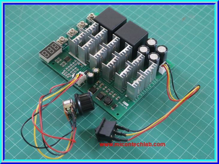 1x บอร์ดควบคุมความเร็วมอเตอร์ 3000W 60A 12-48Vdc กลับทางได้ (Motor Speed Control)