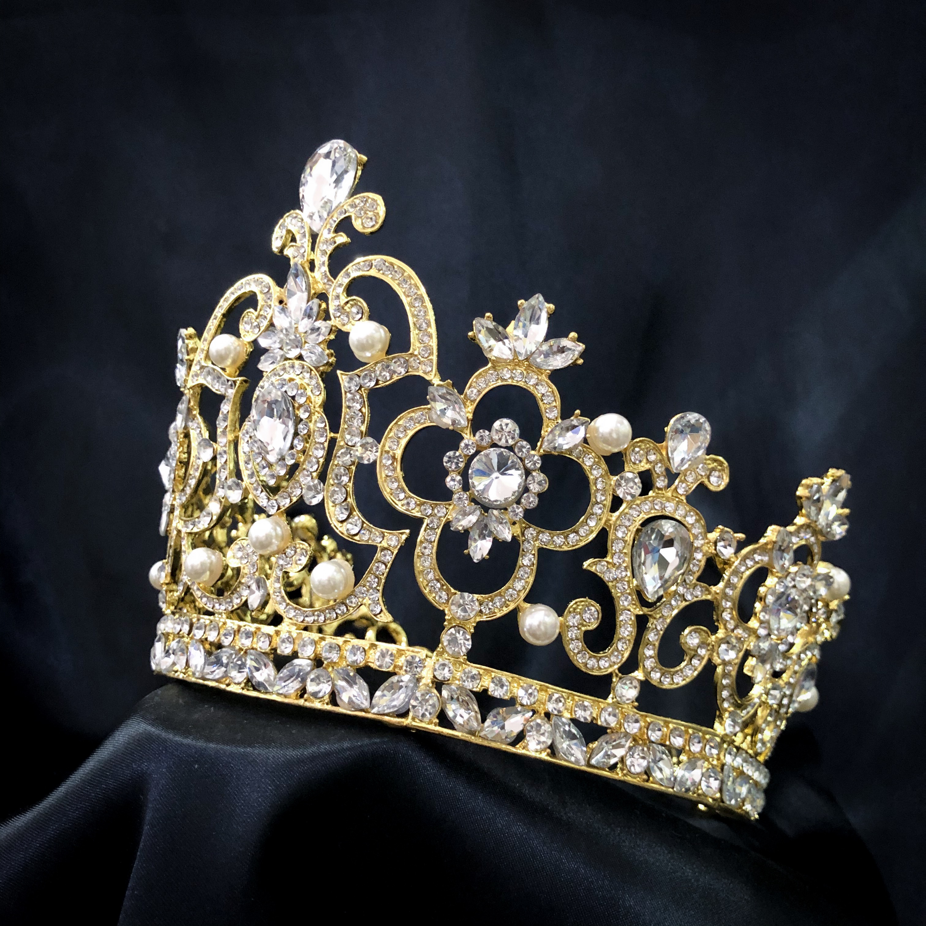 (พร้อมส่ง) เทียร่า 166 สีทอง-ขาว มงกุฎนางงาม มงกุฎเจ้าหญิง งานสวย ปราณีต QCเพชรทุกเม็ด สินค้าพร้อมส่งจากไทย