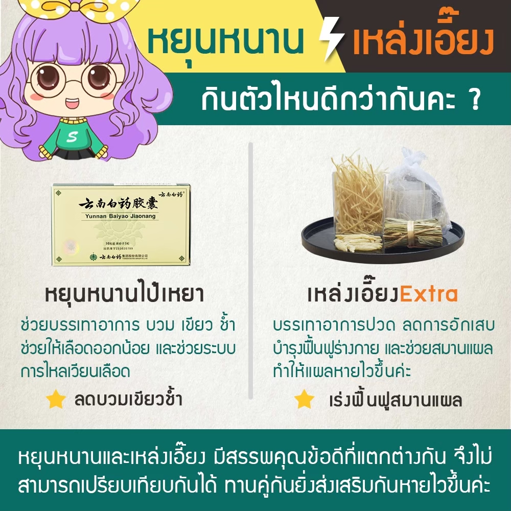 หยุนหนานไป๋เหยา,YunnanPaiyuo,ลดบวมซ้ำ,ฟื้นตัว,หายไว,ยาลดบวม,แผลหายไว,พักฟื้น,เขียวช้ำ,หยุนหนานกล่องเขียว,ศัลยกรรม,จมูก,ตา,คาง,ปาก,นม,อก,ดูดไขมัน,ทำหน้า,สมุนไพรจีน,หยุนหนานไป๋เหยาของแท้,เหล่งเอี้ยง,เหล่งเอี้ยงextra,ยาลดบวมช้ำศัลยกรรม,เหล่งเอี้ยงของแท้