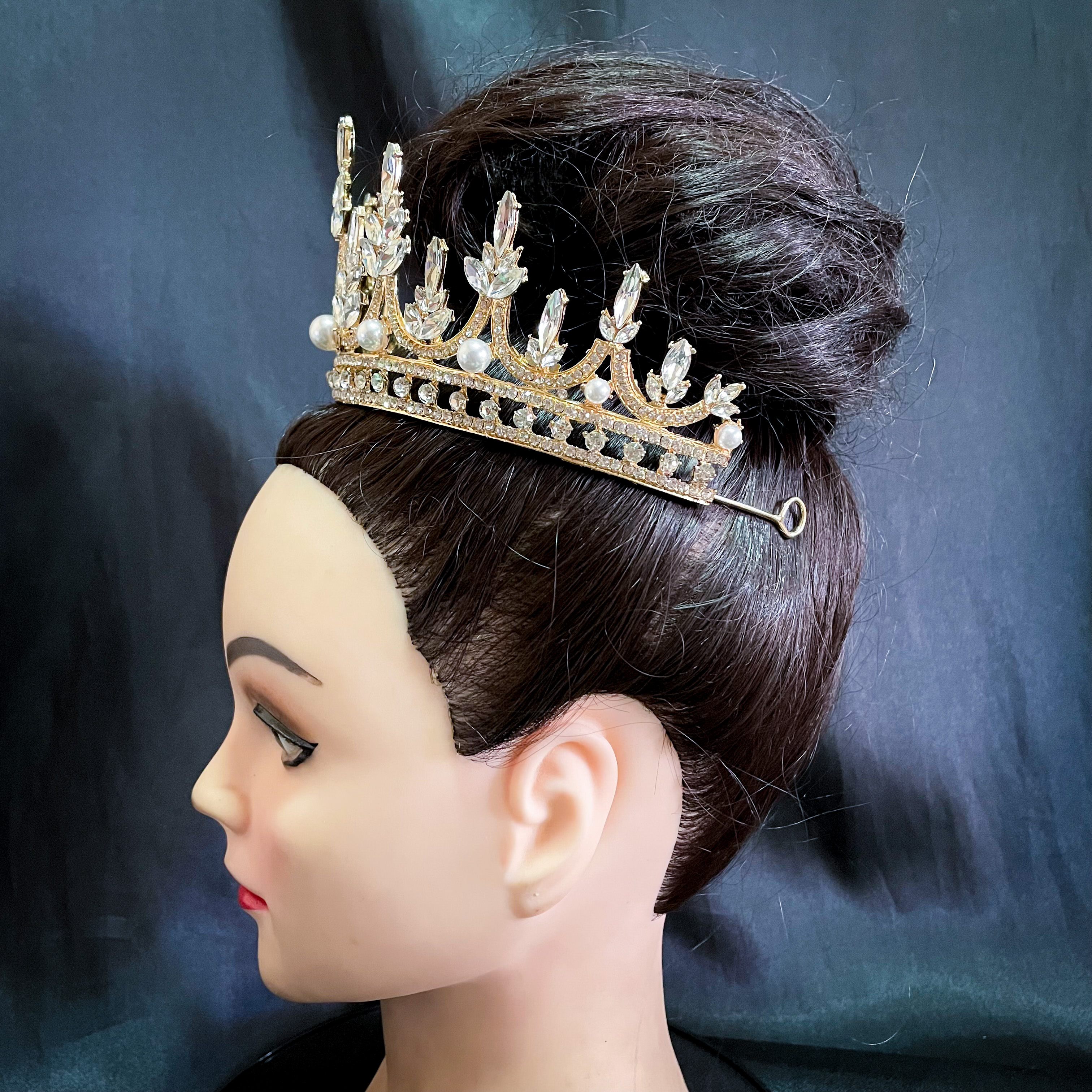 (พร้อมส่ง) เทียร่า 306 สีทอง มงกุฎนางงาม งานสวย ปราณีต QCเพชรทุกเม็ด สินค้าพร้อมส่งจากไทย