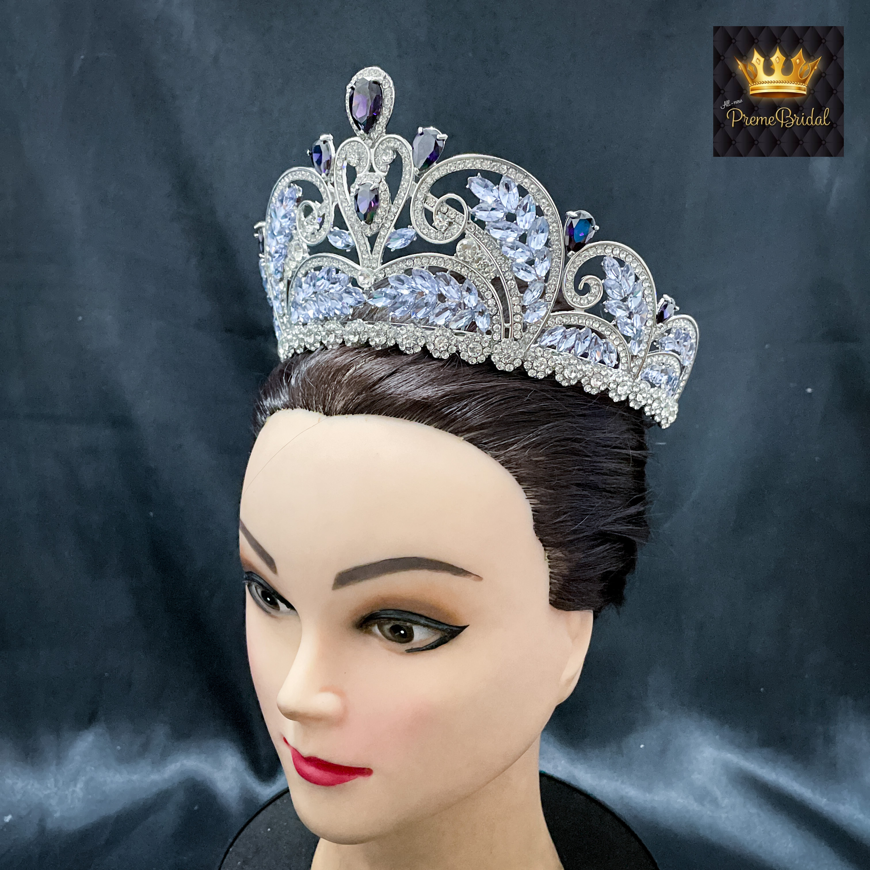 (พร้อมส่ง) มงกุฏ 087 สีม่วง มงกุฎนางงาม มงกุฎเพชร มงกุฎประกวด สินค้าพร้อมส่ง ไม่ต้องรอนาน งานพรีเมี่ยม