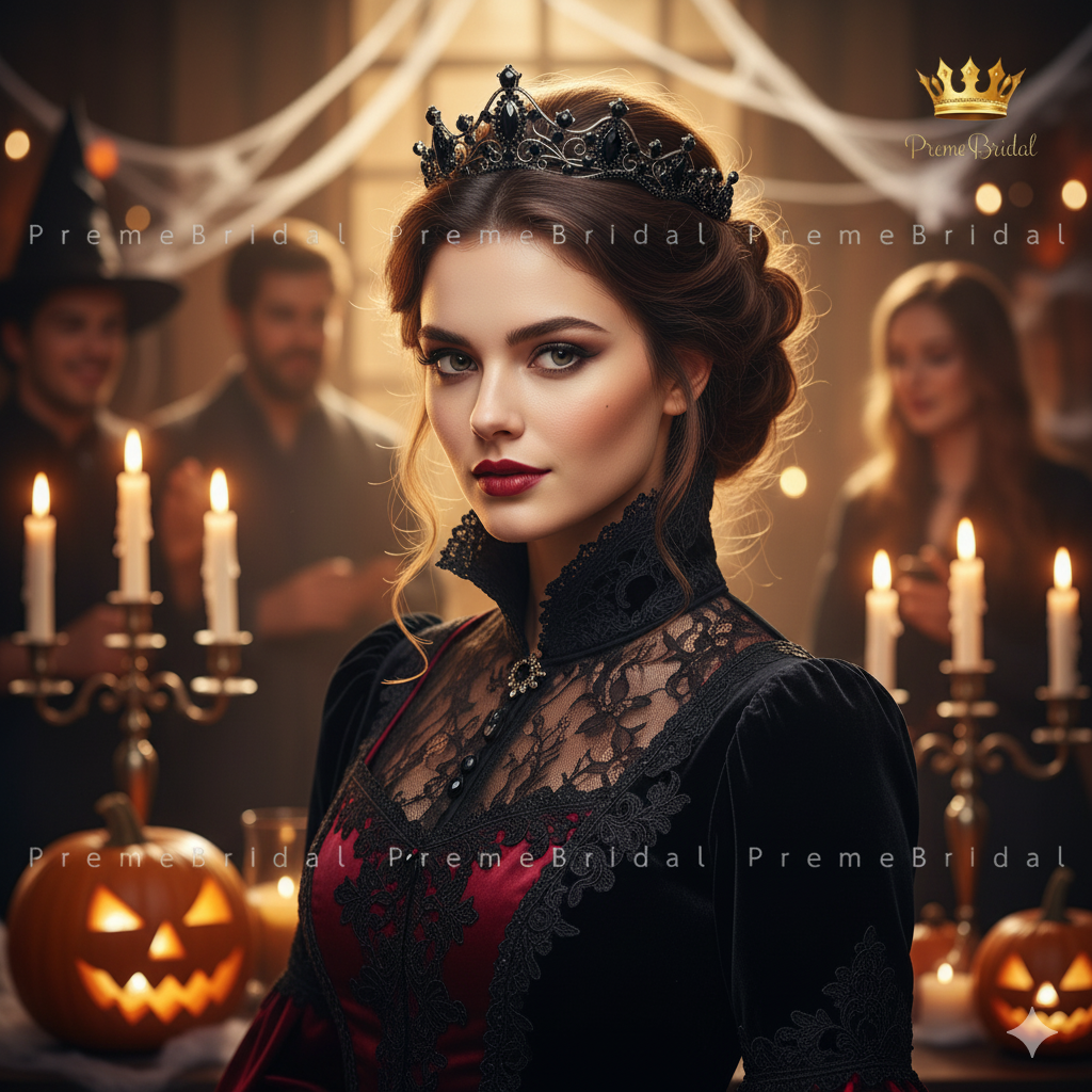 (พร้อมส่ง) เทียร่า 148 สีดำ Halloween ฮัลโลวีน องานสวย ปราณีต QCเพชรทุกเม็ด สินค้าพร้อมส่งจากไทย