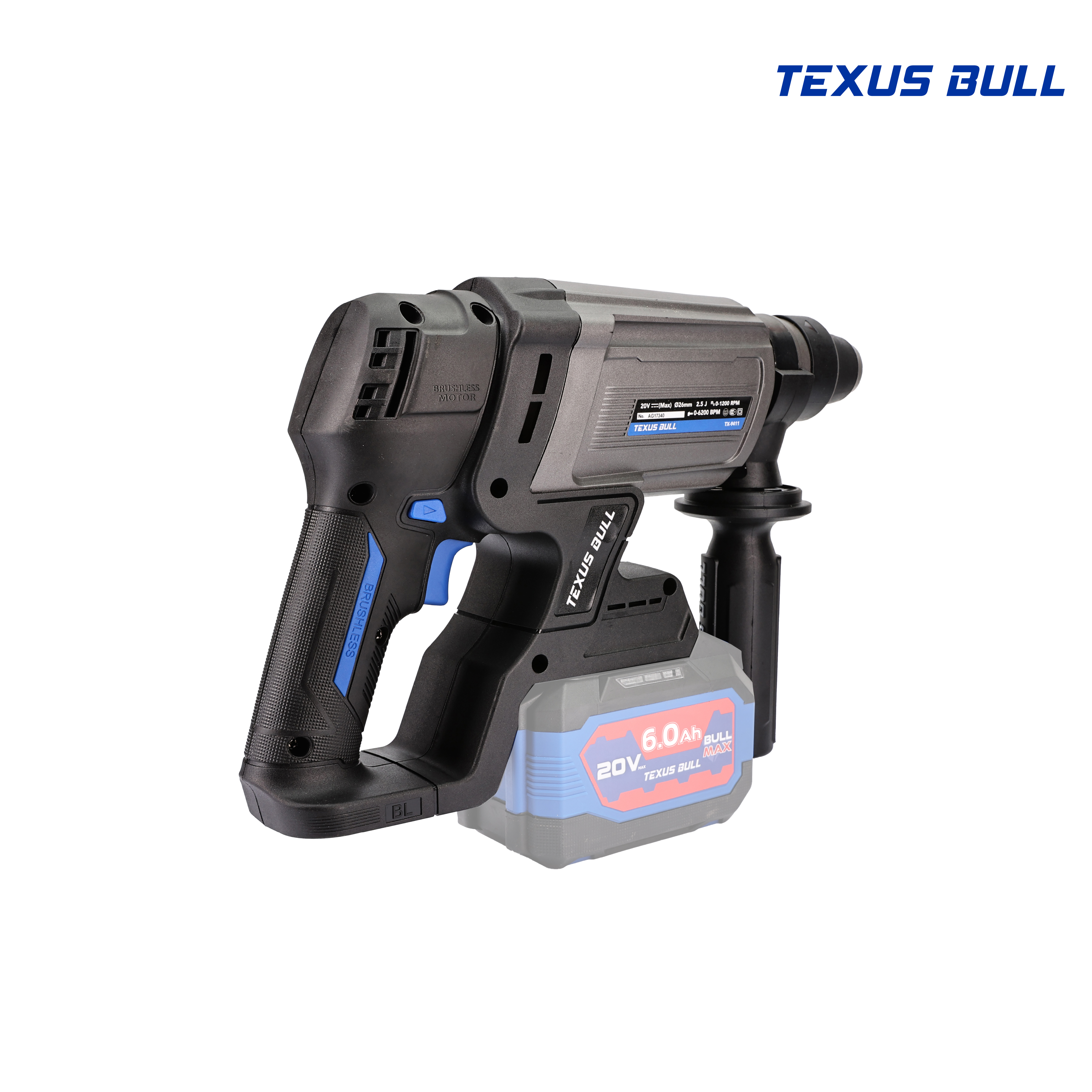 TEXUS BULL สว่านโรตารี่ไร้สาย 26มม. 3ระบบ 20V Rotary Hammer TX-9411 (ตัวเปล่า)