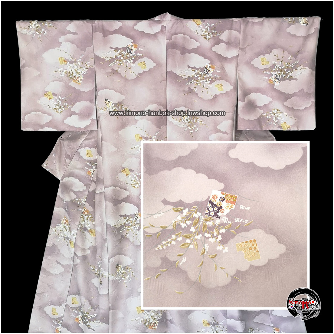 ชุดกิโมโนสีม่วงอ่อน ลาย03