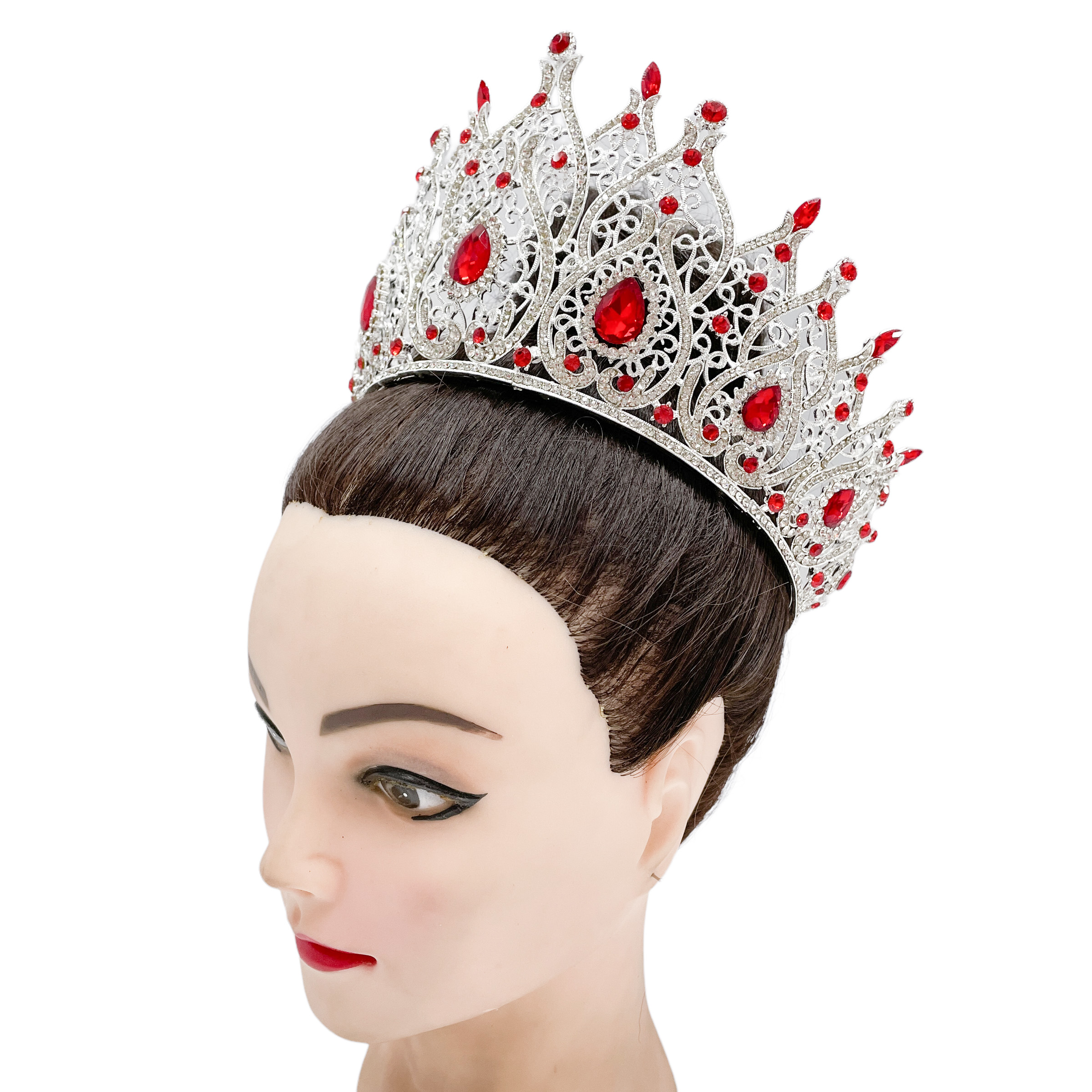 (พร้อมส่ง) เทียร่า 326 สีแดง มงกุฎนางงาม งานสวย ปราณีต QCเพชรทุกเม็ด สินค้าพร้อมส่งจากไทย