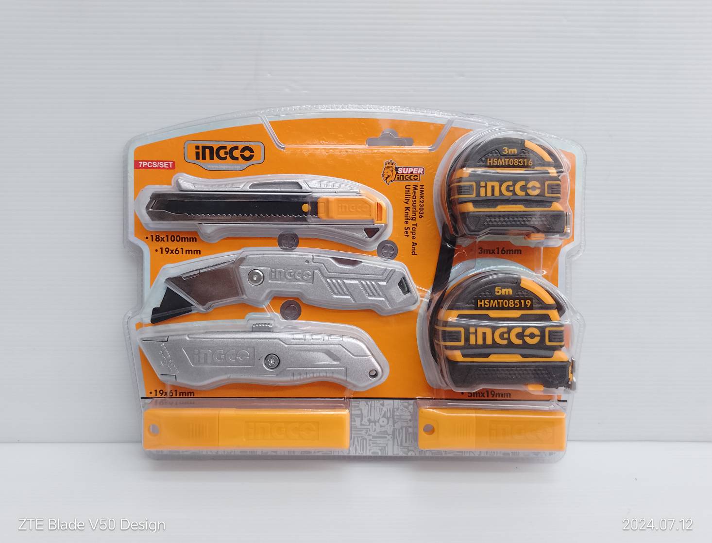 INGCO Combo Set ชุดตลับเมตร + คัตเตอร์ HMK23036