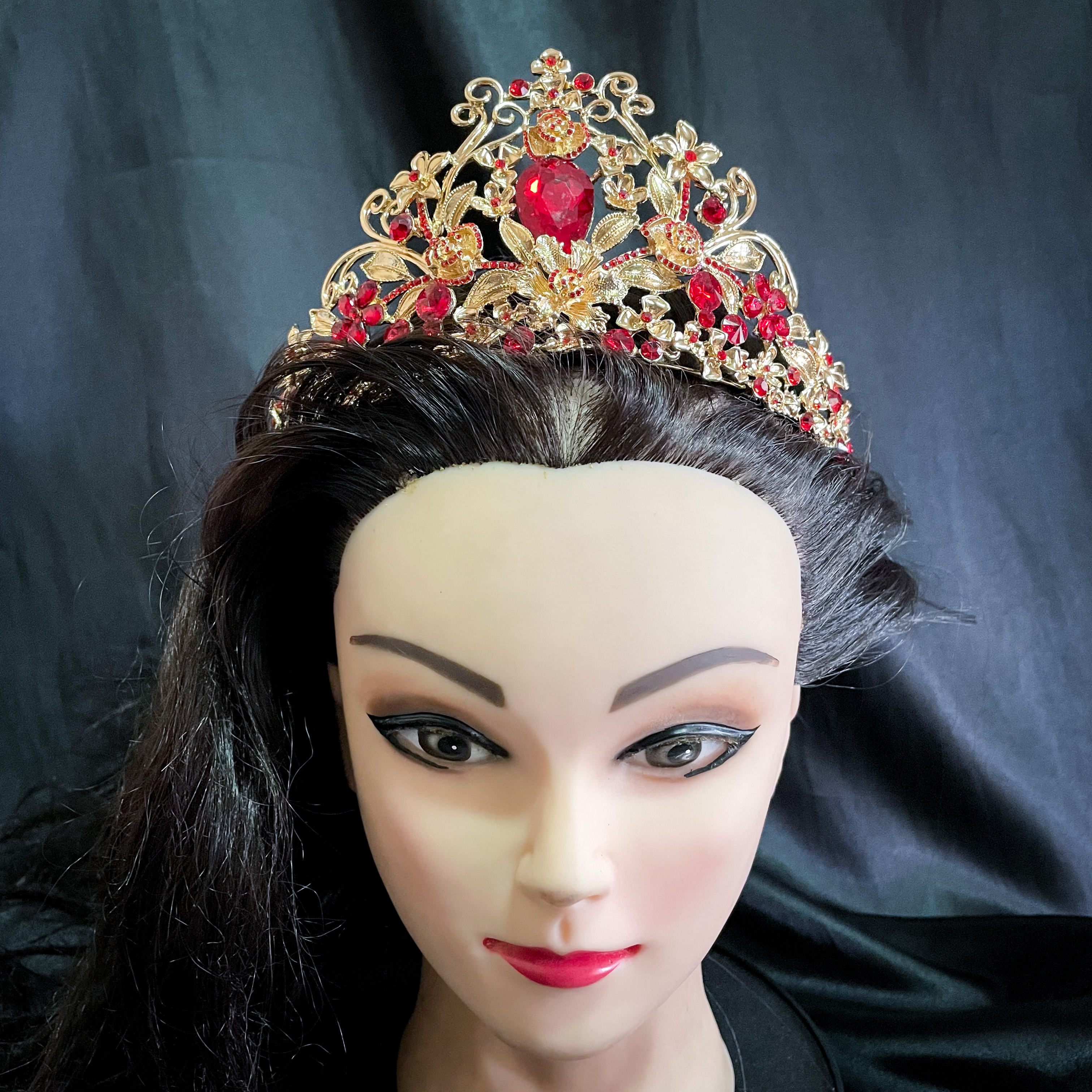 (พร้อมส่ง) เทียร่า 316 สีแดง เทียร่า มงกุฎนางงาม งานสวย QC เพชรทุกเม็ด