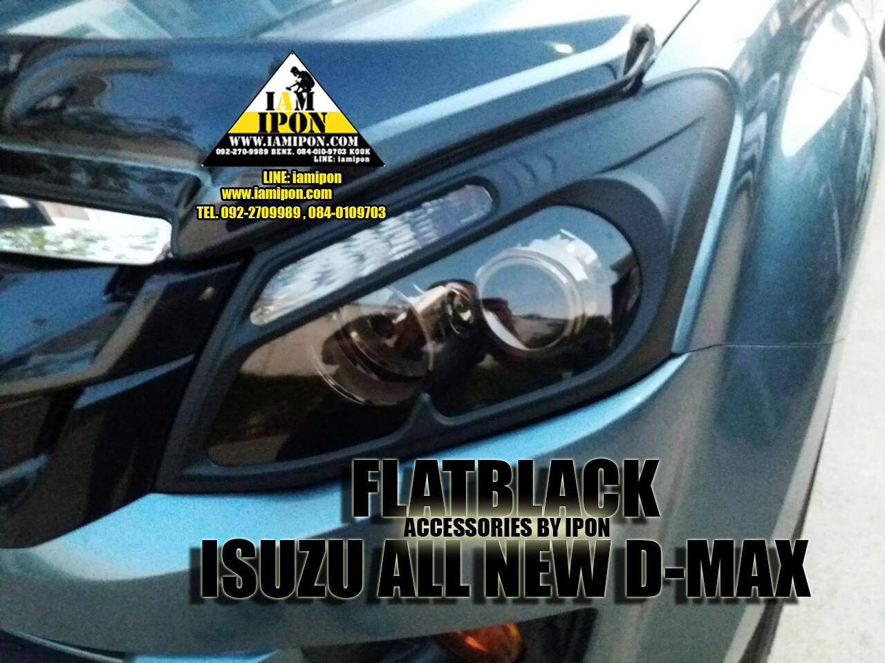 HEAD LAMP COVER ALL NEW D-MAX 2012 UP FLATBLACK ครอบไฟหน้าดำด้าน ALL NEW DMAX 2012 up