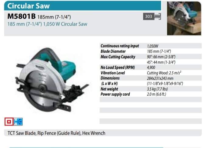 เลื่อยวงเดือน7" M5801B MAKITA MT SERIES