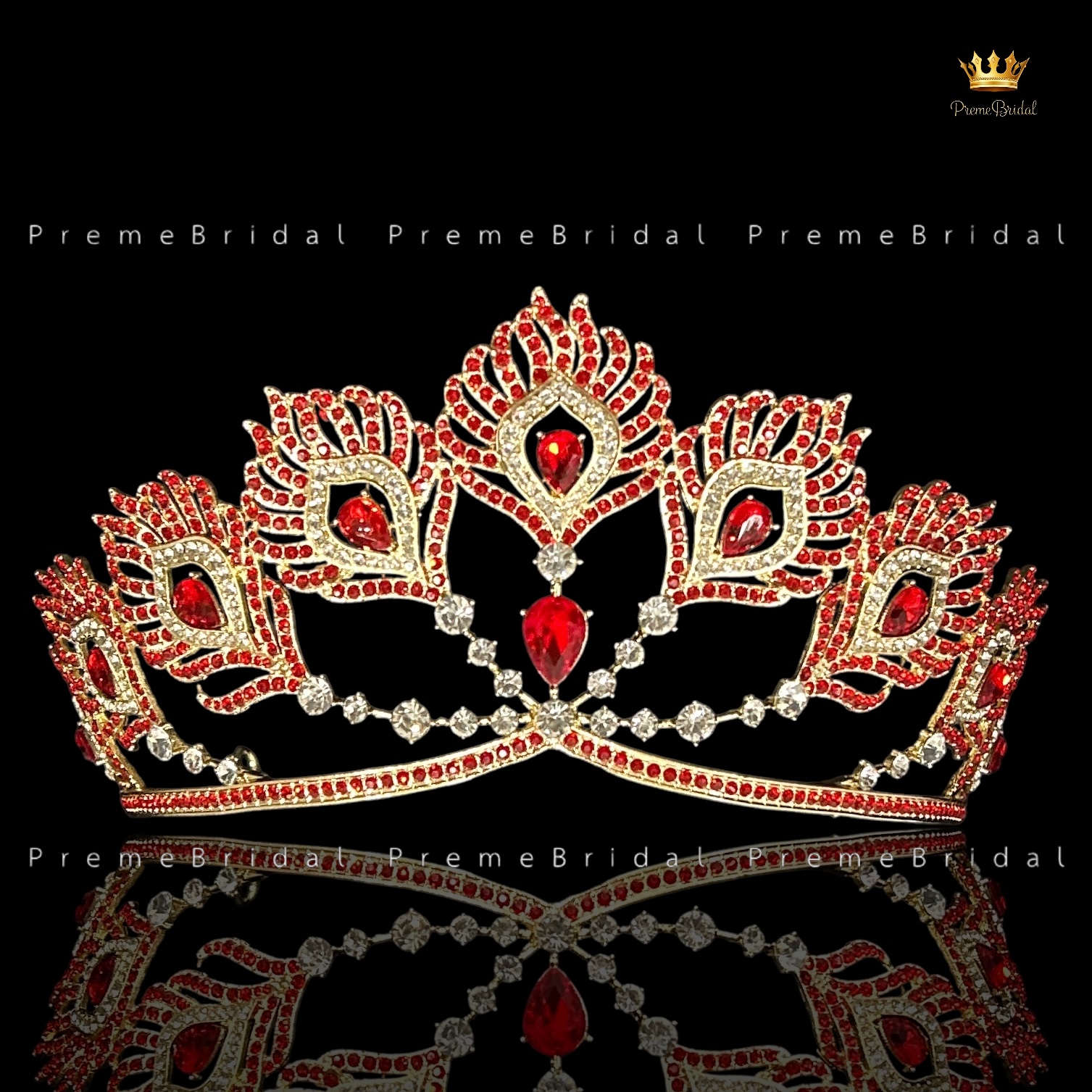 (พร้อมส่ง) เทียร่า 445 มงกุฎครึ่งหัว รูปขนนกฟีนิกซ์ สวย ปราณีต QCเพชรทุกเม็ด สินค้าพร้อมส่งจากไทย