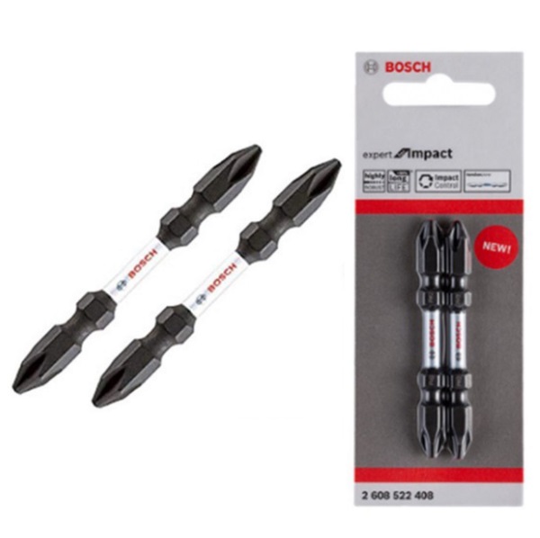 BOSCH ดอกไขควง 65 มม. PH2 สีดำ Impact (2ดอก/แผง) รุ่น 2608522408