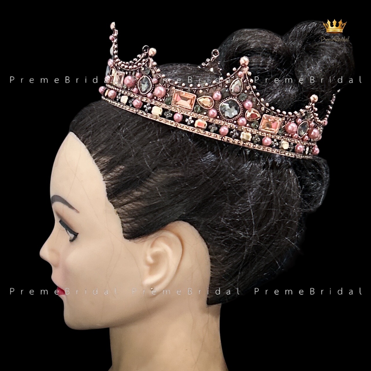 (พร้อมส่ง) มงกุฏผู้ชาย 035 สีวินเทจ ไข่มุกม่วง มงกุฎผู้ชาย มงกุฎเจ้าชาย งานสวย ปราณีต QCเพชรทุกเม็ด