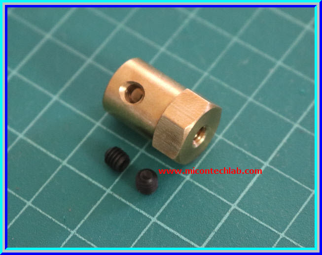 1x ข้อต่อแกนเพลาทองเหลือง ขนาด 4 มม (Brass Motor Shaft Coupling Coupler 4 mm)